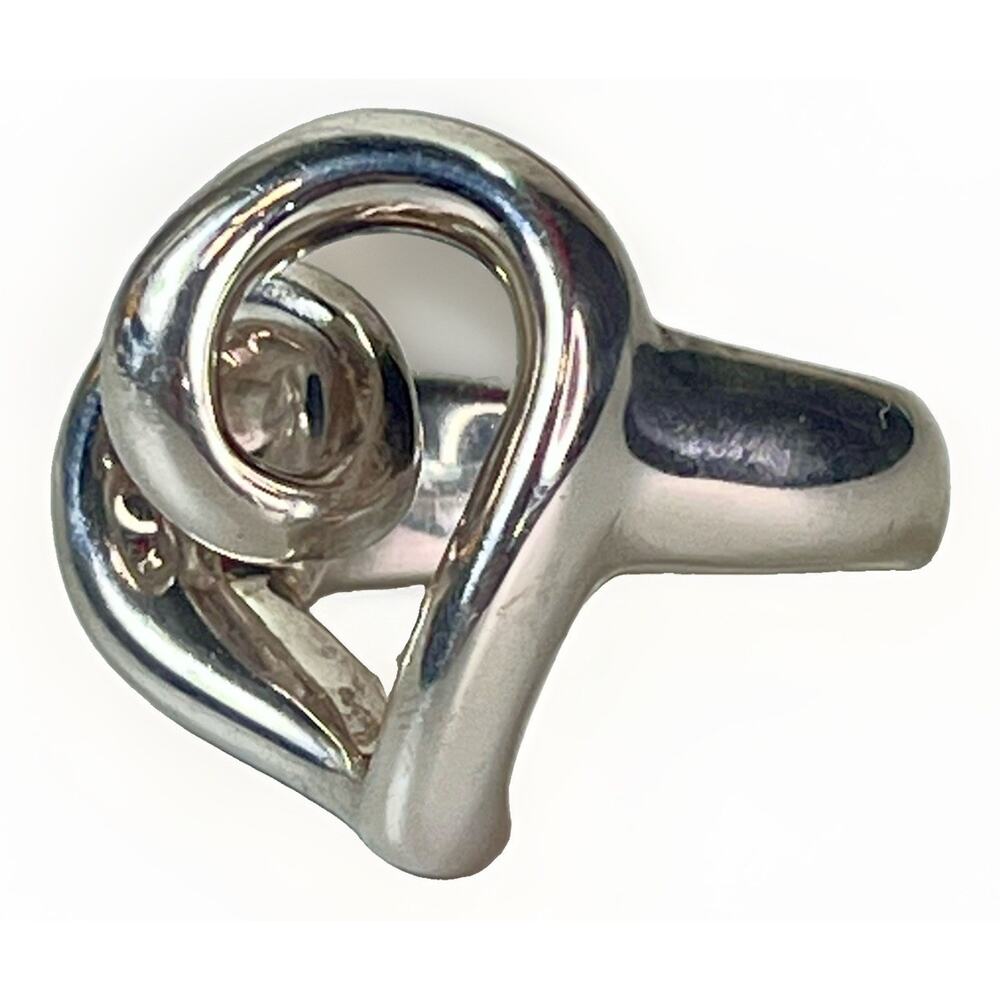 Indigo Falls 925 Sterling Electroform Heart Statement Ring Pendant Sz 7.5-8 - Picture 6 of 16